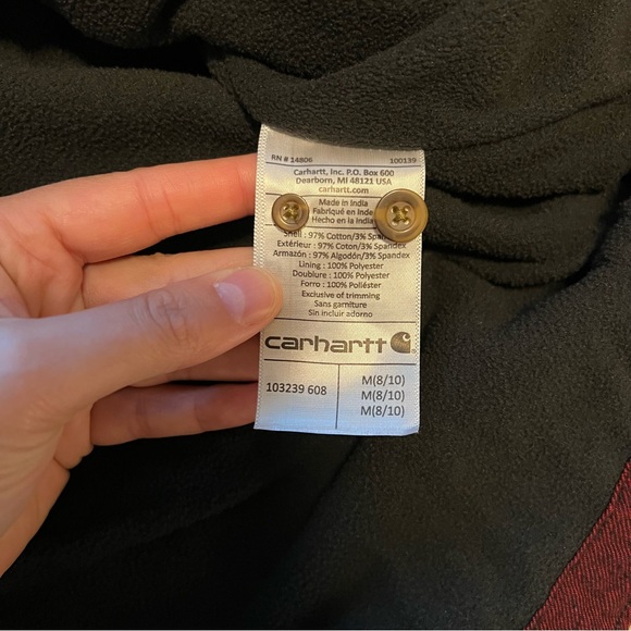 Carhartt women’s fleece lined flannel button down shirt - Picture 13 of 16